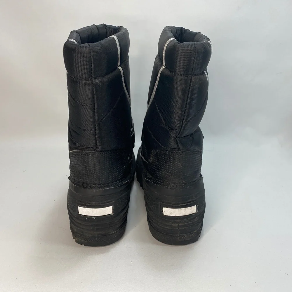 George Adult Winter Boots Size 7 Black Insulated Rubber Soles Slip-Ons Strap